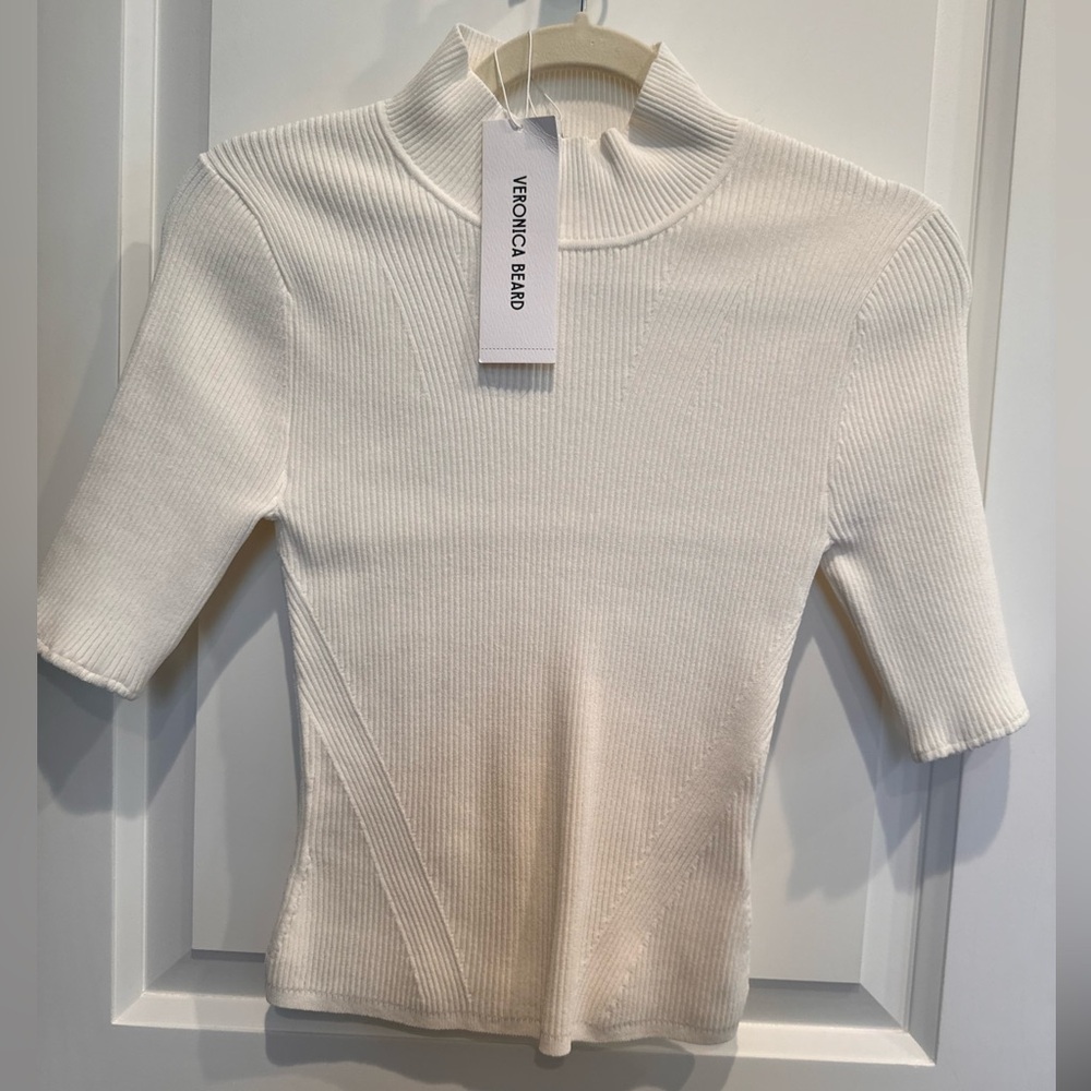 Veronica Beard Pernia Knit Pullover in XS OFF WHITE